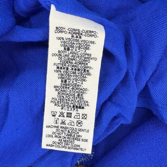 NWT Free People Embroidered Oxford Dress in Cobalt Blue Size Small - Picture 11 of 11